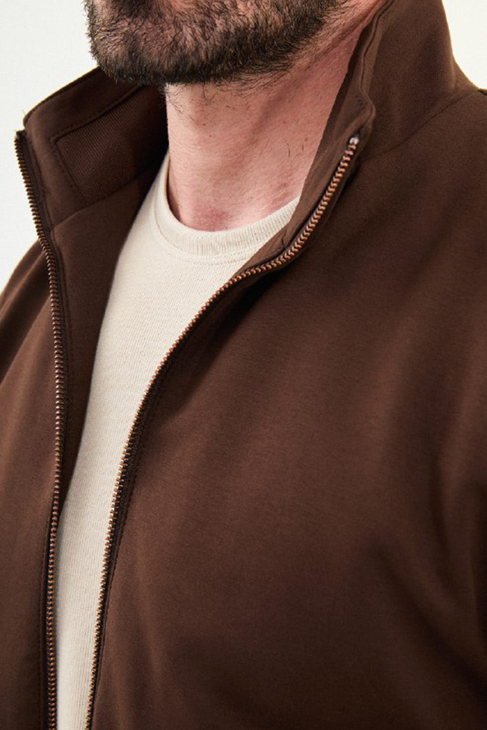 Mazonni Palermo Men’s Brown Cardigan Full Zip Long Sleeve Sweater Jacket