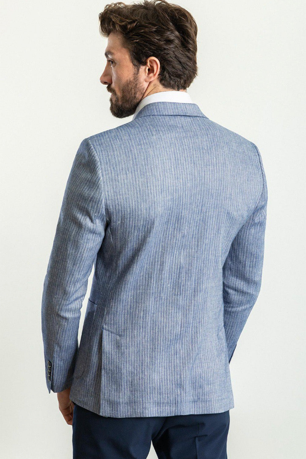 pastel blue formal blazer from Mazonni, lightweight and stylish option for business or daytime wear