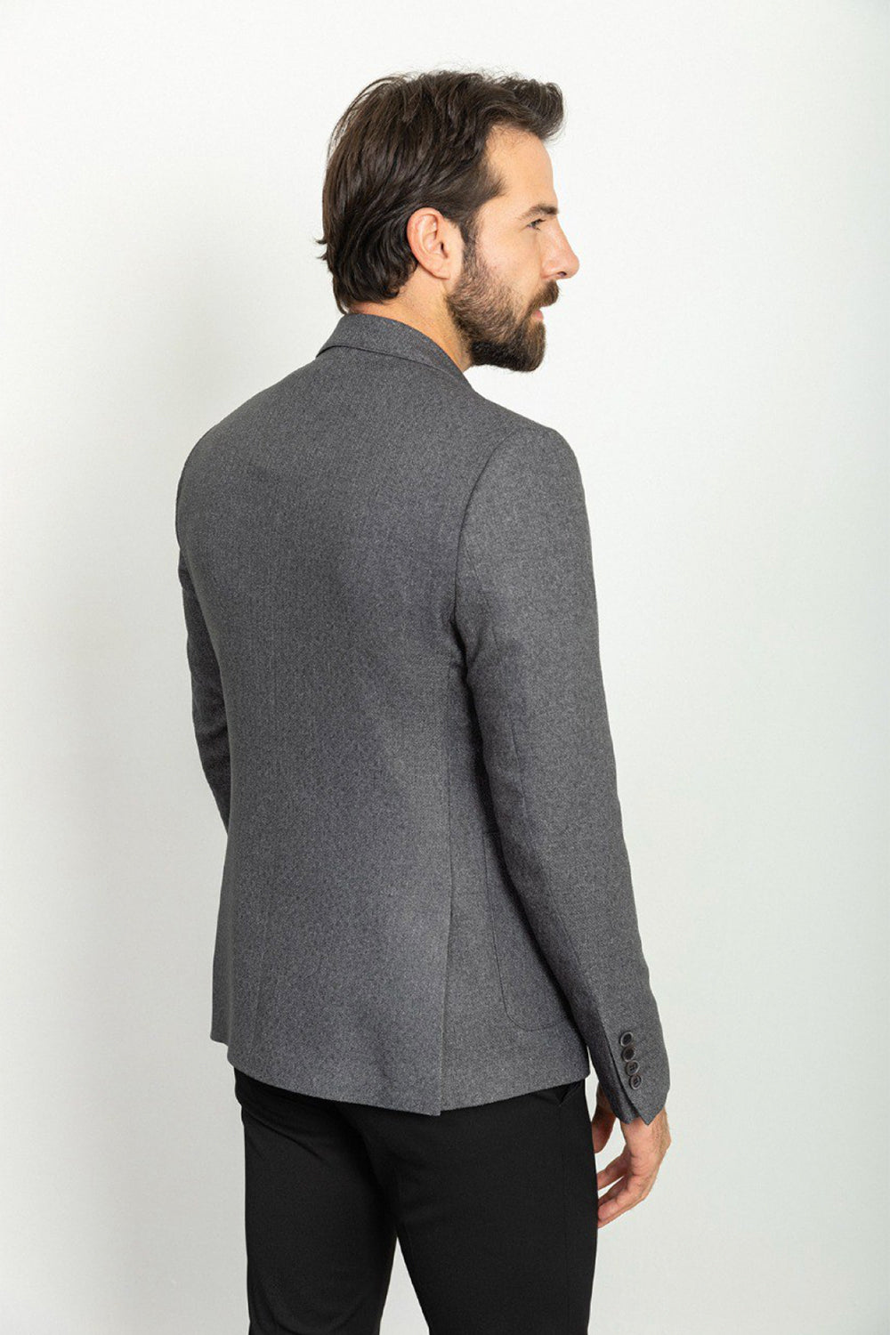 dark grey formal blazer from Mazonni, minimalist design for versatile and elegant men's wardrobe