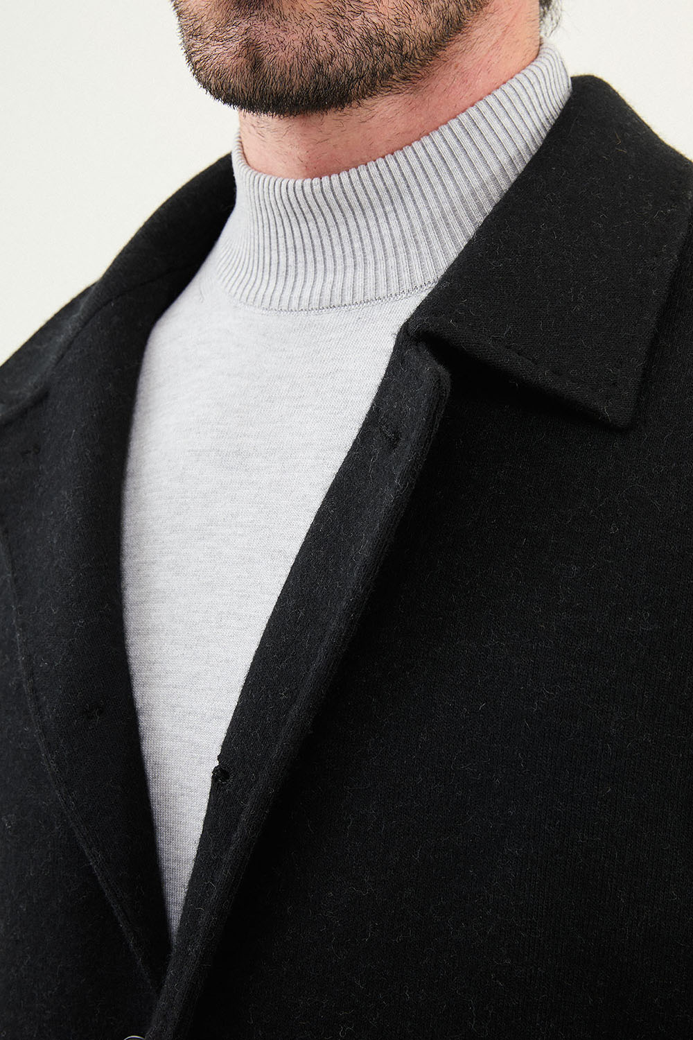 Mazonni Verona Men’s Black Wool Short Coat Classic Warm Winter Jacket